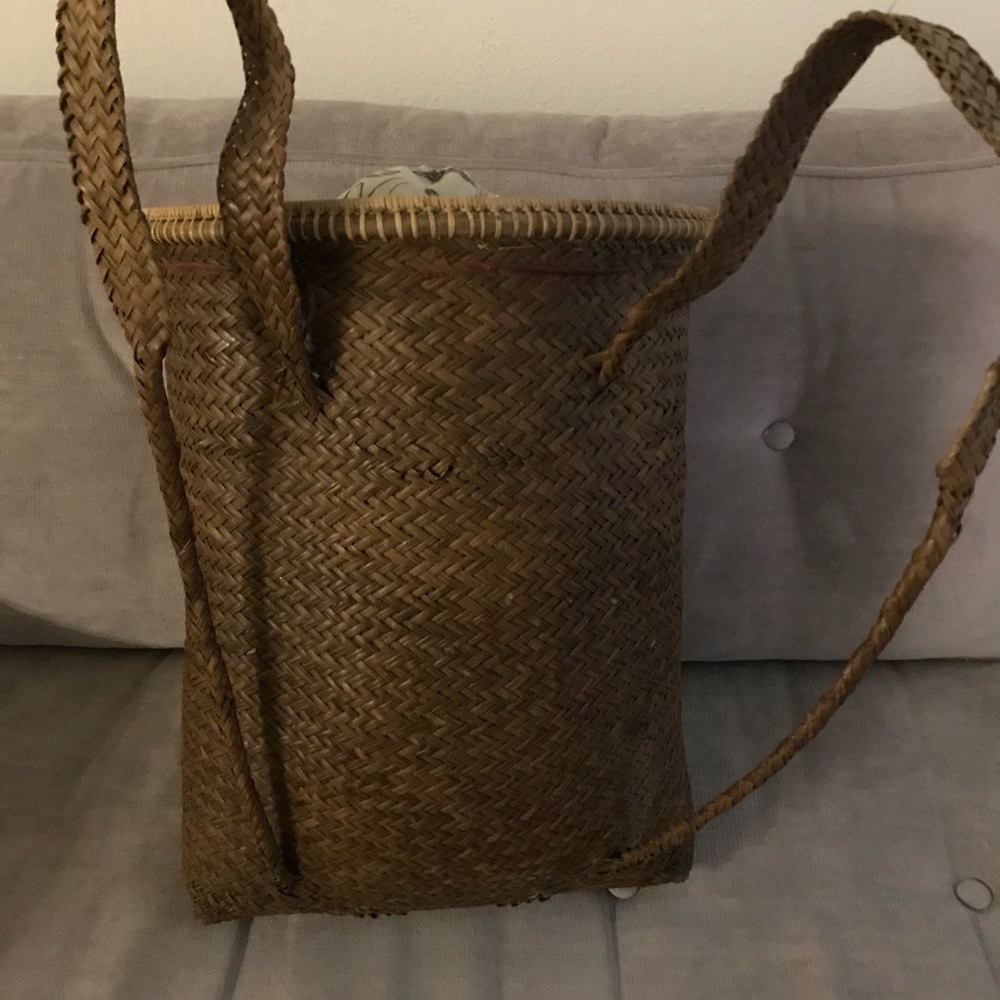 Authentic Philippine Woven Rattan Backpack.
